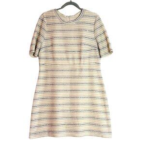 Madison Leigh A-line Short-Sleeve Metallic Striped Dress Size 16